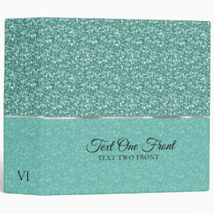Elegant Green Glitter Binder