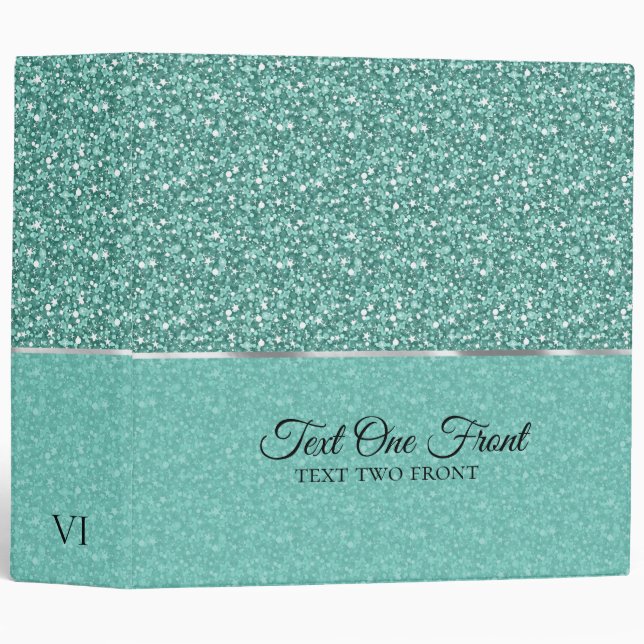 Elegant Green Glitter Binder (Front/Spine)