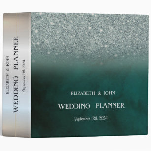 Elegant Green Glitter Bokeh Green Binder