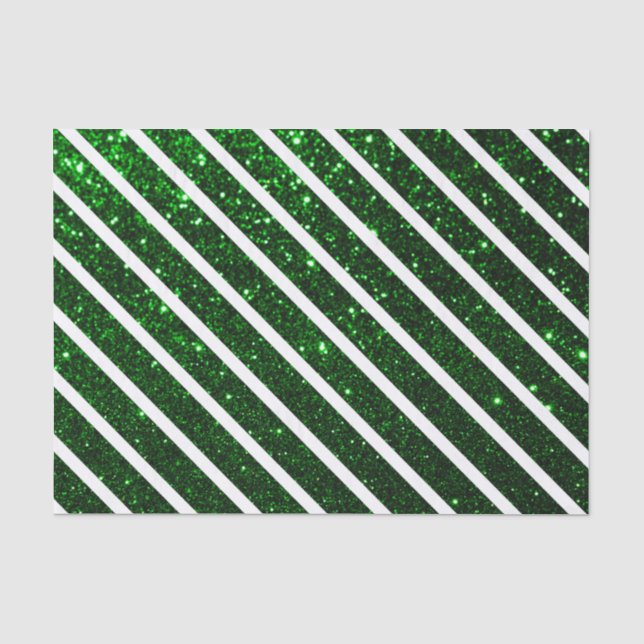 Elegant Green Glitter Luxe Background Tissue Paper (Front)