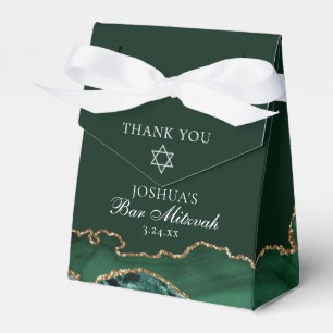 Elegant Green Gold Bar Mitzvah Party Favor Box