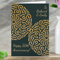 Elegant Green Gold Boho Mandala Anniversary