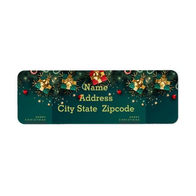 Elegant Green & Gold Christmas Address Label ("Holiday mail, but make it luxe. )