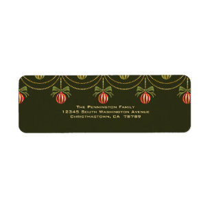 Elegant green gold christmas holiday address label