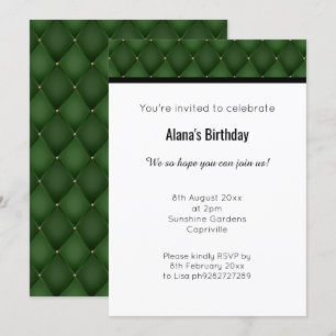 ELEGANT GREEN GOLD DIAMOND DESIGN INVITATION