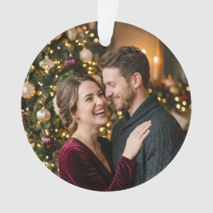 Elegant Green Gold First Christmas Together Ornament
