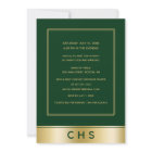 Elegant Green Gold Script 10th Class Reunion