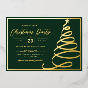 Elegant Green Gold Tree Christmas Party
