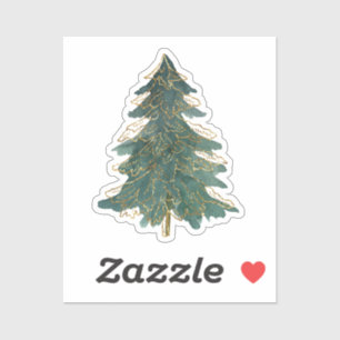 Elegant Green Golden Christmas Tree