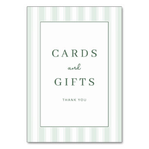 ** Elegant Green Gratitude Table Number