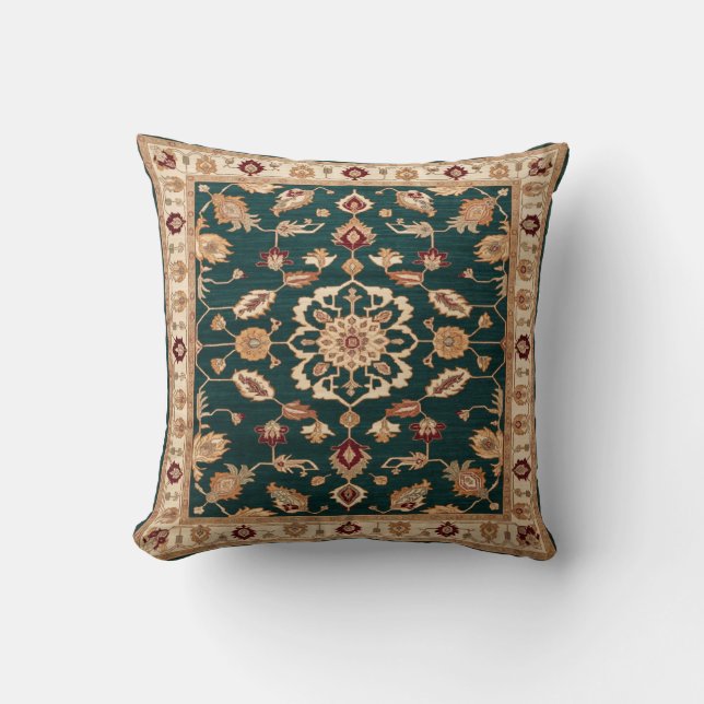 Elegant Green Kilim Pillows: Transform Your Space Throw Pillow (Front)