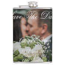 Elegant  green kiss save the date 