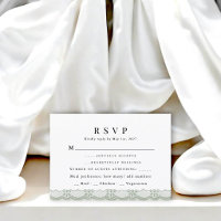 Elegant Green Lace Wedding Response Card