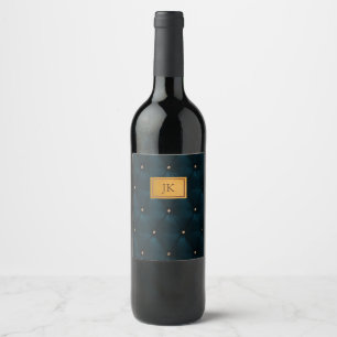 Elegant Green Leather,Diamonds,Monogram Wine Label