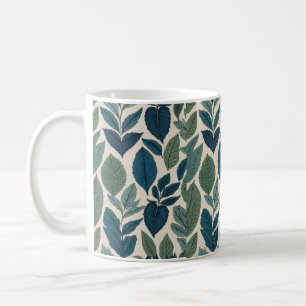 Elegant Green Leaves Mug   Nature-Inspired Design