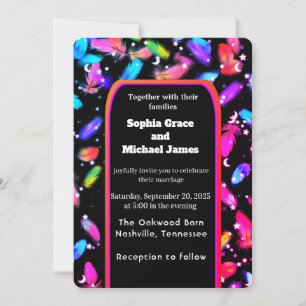 Elegant Green Leaves Nature Design   Minimal Botan Invitation