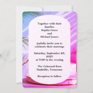 Elegant Green Leaves Nature Design   Minimal Botan Invitation