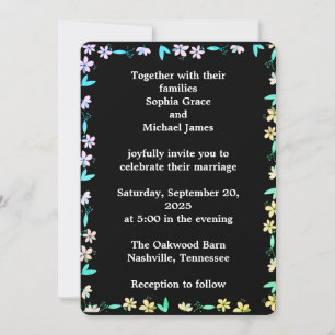 Elegant Green Leaves Nature Design   Minimal Botan Invitation