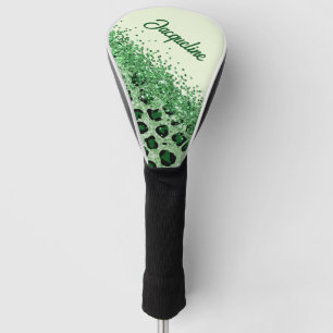 Elegant Green Leopard Print Golf Head Cover