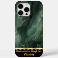 Elegant green marble design with golden accents