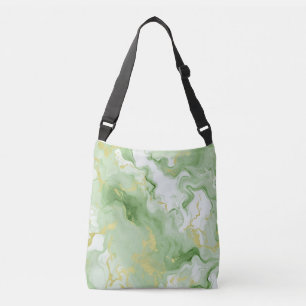 Elegant Green Marble Faux Gold Glitter Effect 0 Crossbody Bag