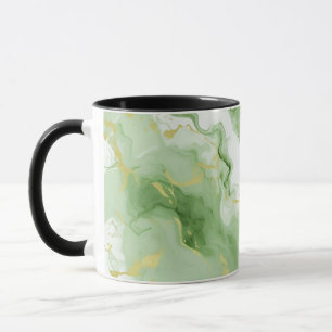 Elegant Green Marble Faux Gold Glitter Effect 0 Mug