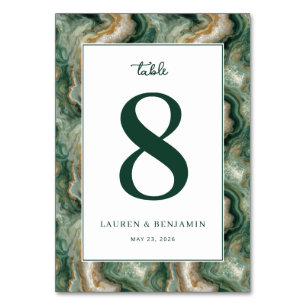 Elegant Green Marble Table Number