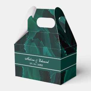 Elegant Green Marble Wedding Favour Box