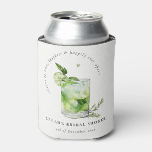 Elegant Green Margarita Cocktail Bridal Shower Can Cooler