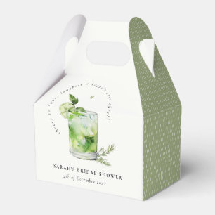 Elegant Green Margarita Cocktail Bridal Shower Favor Box