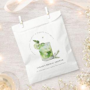 Elegant Green Margarita Cocktail Bridal Shower Favour Bag