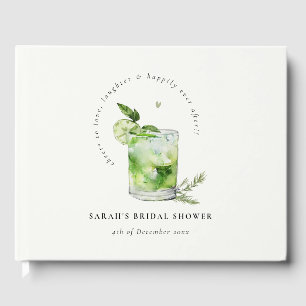Elegant Green Margarita Cocktail Bridal Shower Guest Book