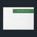 Elegant Green Merry Christmas Return Address Wrap Around Label<br><div class="desc">Simple green christmas return address wrap around label featuring "Merry Christmas" in an elegant script.</div>