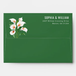 Elegant Green Minimalist Calla Lilies Envelope