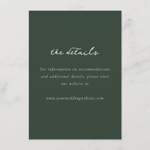 Elegant Green Minimalist Calligraphy Enclosure Card