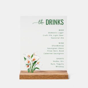 Elegant Green Minimalist Menu Sign
