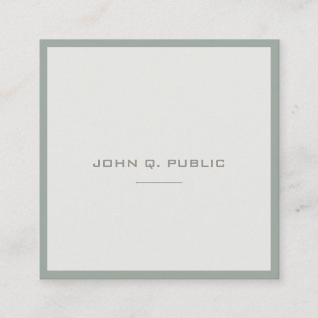 Elegant Green Modern Elite Smart Design Template Square Business Card (Front)