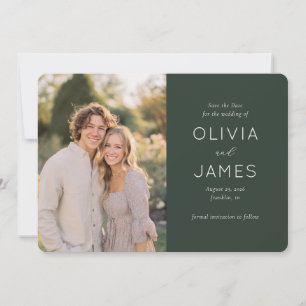 Elegant Green Modern Photo Save The Date