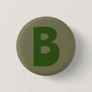 Elegant Green Monogram Initial Letter 1 Inch Round Button