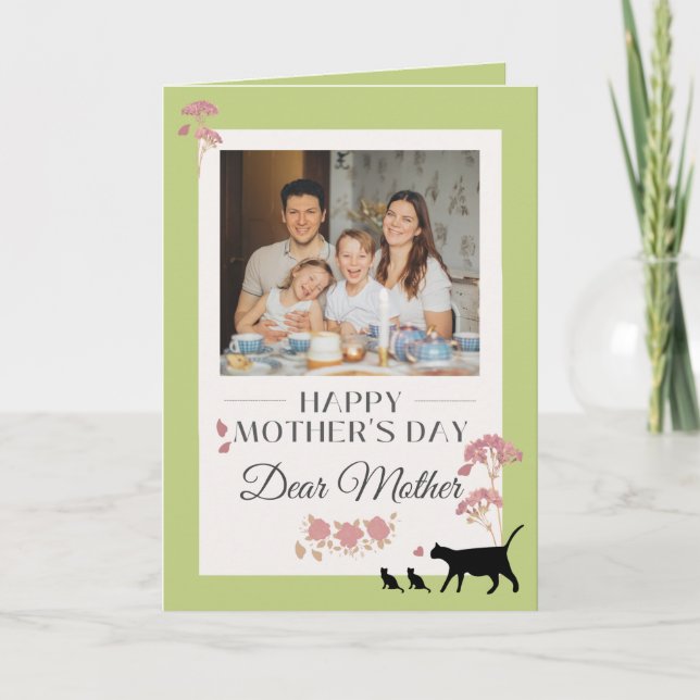 Elegant Green Mother's Day Card (Front)
