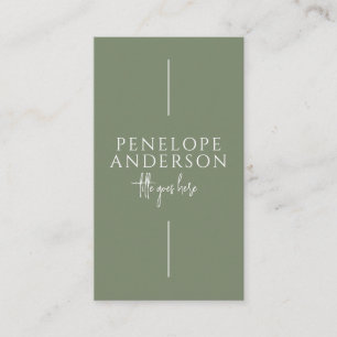  Elegant Green Neutral Boho Chic Modern Unique     Business Card