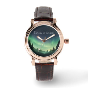Elegant Green Northern Lights Night Sky Watch