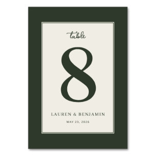 Elegant Green Number Table