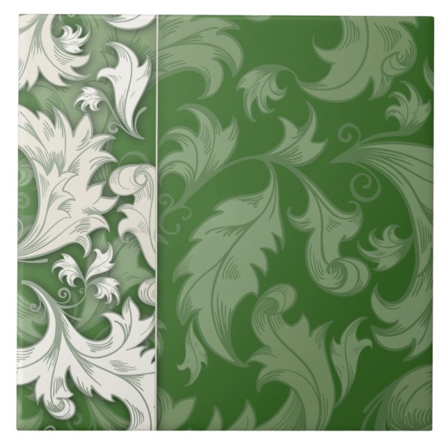Elegant Green Pattern Tile (Front)