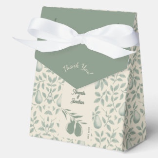 Elegant Green Pear Wedding Thank You Favor Box