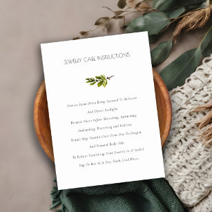 Elegant Green Pine Branch Foliage Jewellery Care Business Card