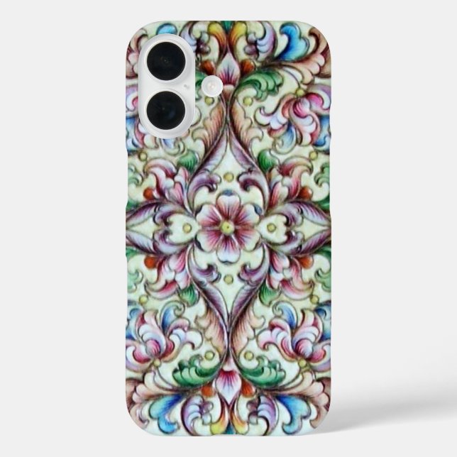 ELEGANT GREEN PINK FLORAL FANTASY Case-Mate iPhone CASE (Back)