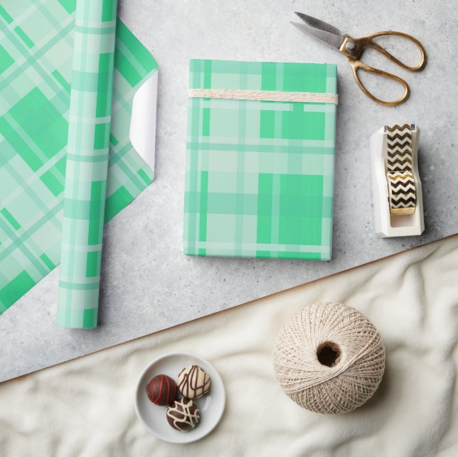 Elegant Green Plaid Wrapping Paper (Crafts)