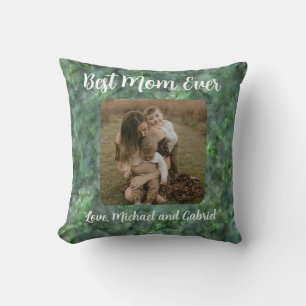 Elegant green quartz marble granite pattern   throw pillow