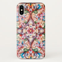 ELEGANT GREEN RED PINK BLUE FLORAL FANTASY